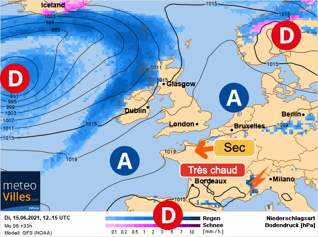Carte de prévisions d'europe du Mardi 15 juin 2021