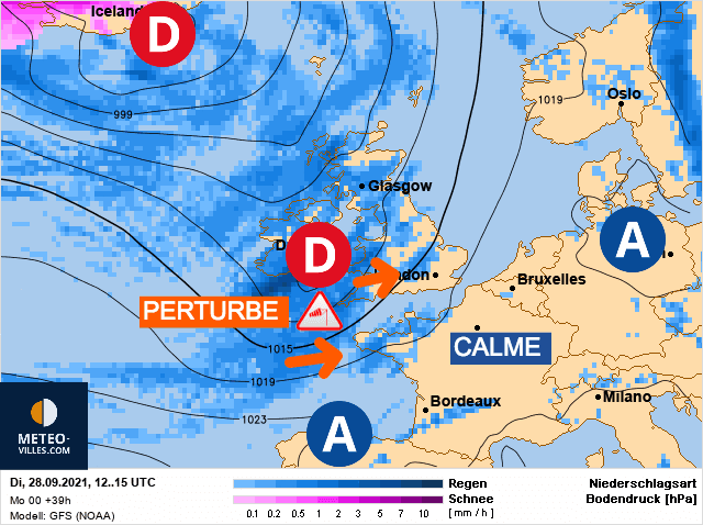 Carte de prévisions d'europe du Mardi 28 septembre 2021