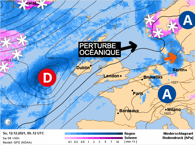 Carte de prévisions d'europe du Dimanche 12 décembre 2021