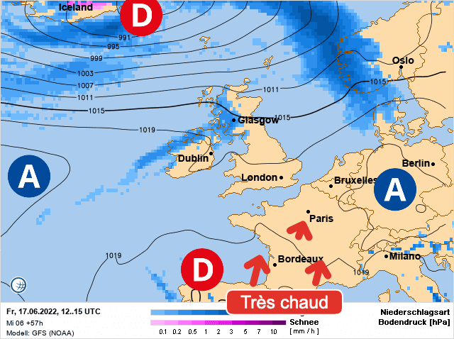 Carte de prévisions d'europe du Vendredi 17 juin 2022