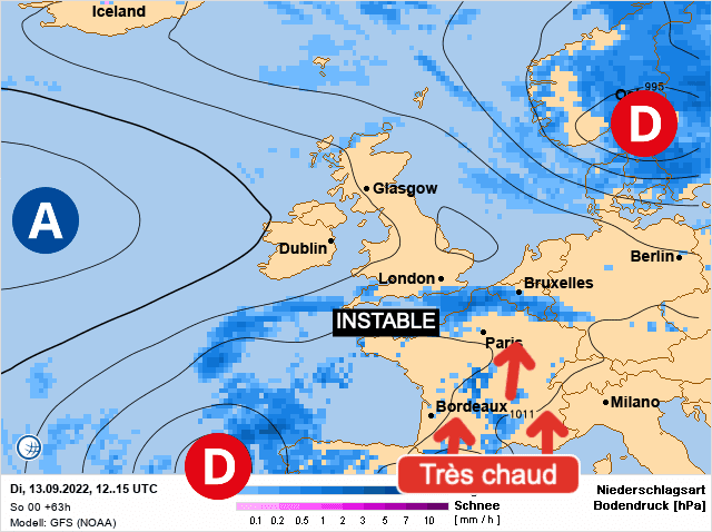 Carte de prévisions d'europe du Mardi 13 septembre 2022