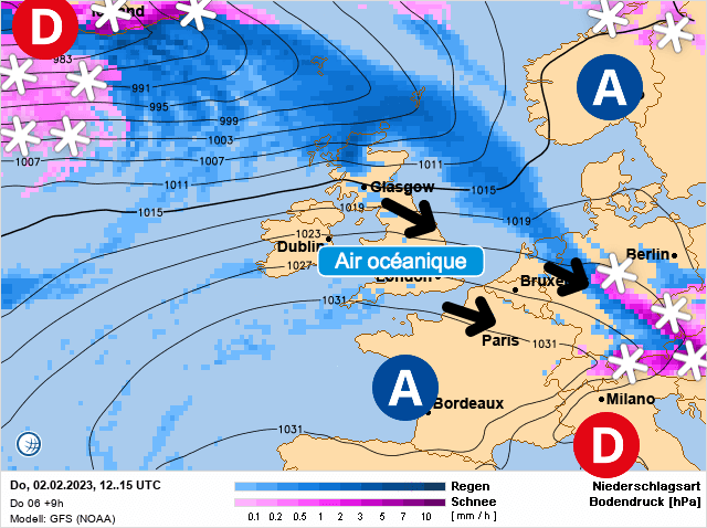 Carte de prévisions d'europe du Jeudi 2 février 2023