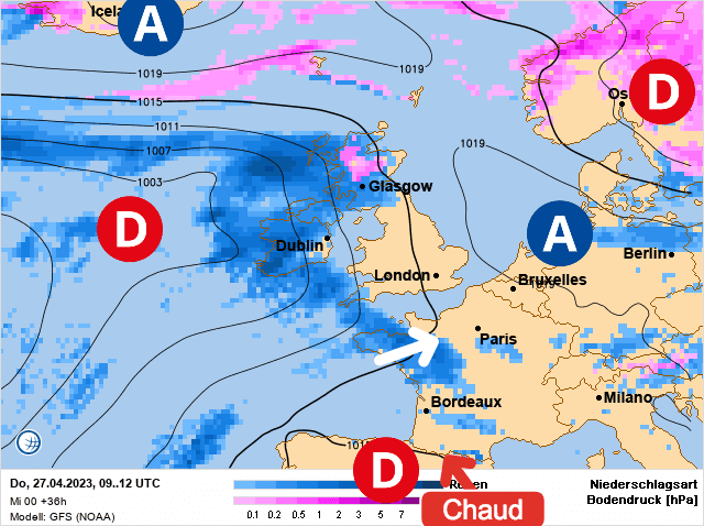 Carte de prévisions d'europe du Jeudi 27 avril 2023