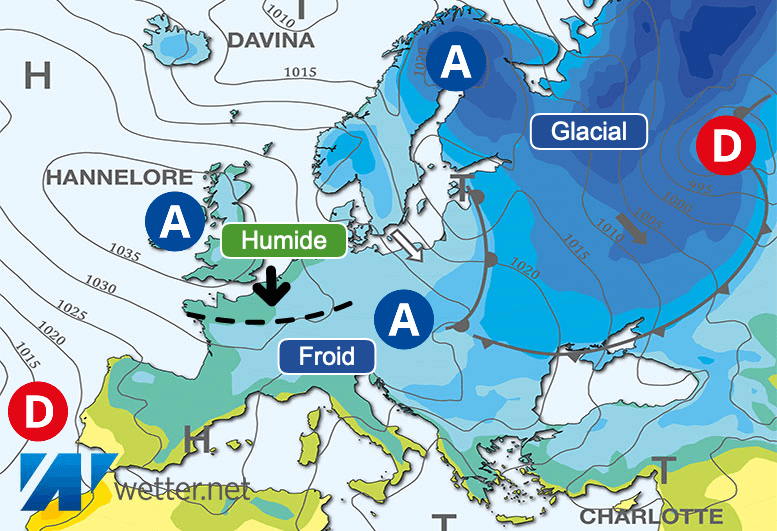 Carte de prévisions d'europe du Vendredi 12 janvier 2024