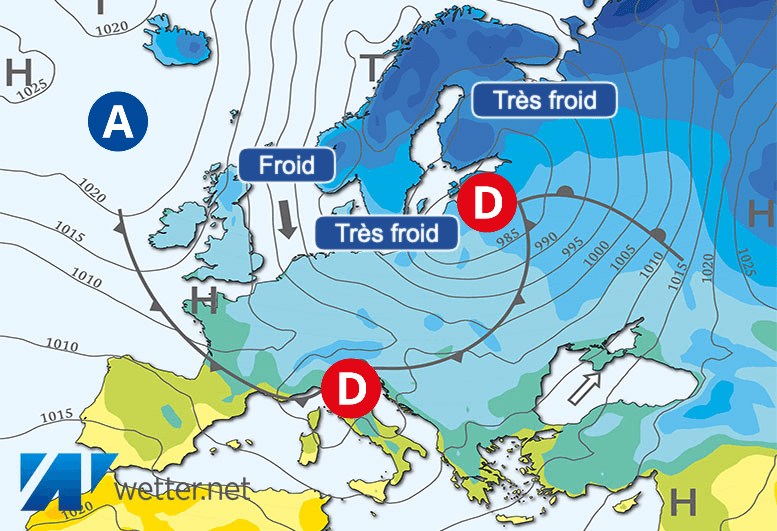 Carte de prévisions d'europe du Lundi 15 janvier 2024