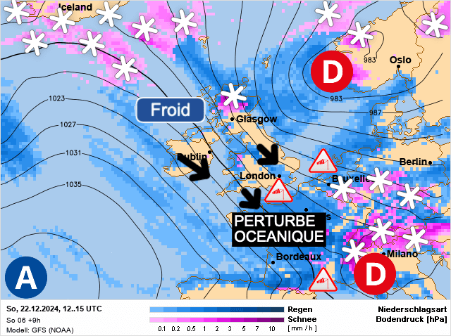 Carte de prévisions d'europe du Dimanche 22 décembre 2024