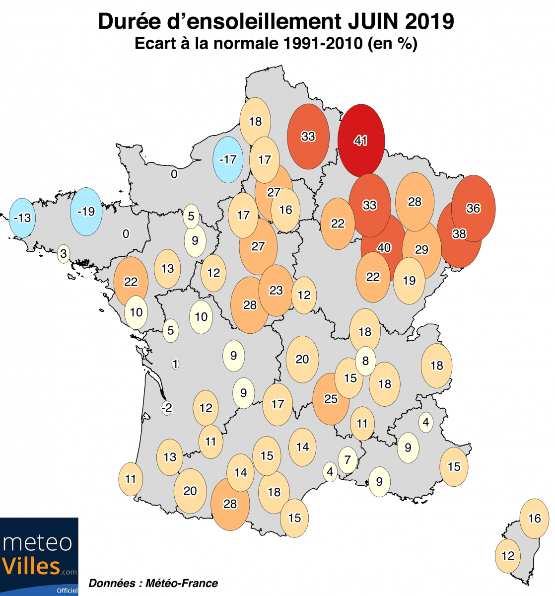 Image d'illustration pour Chaud et ensoleillé : le bilan cartographié de Juin 2019