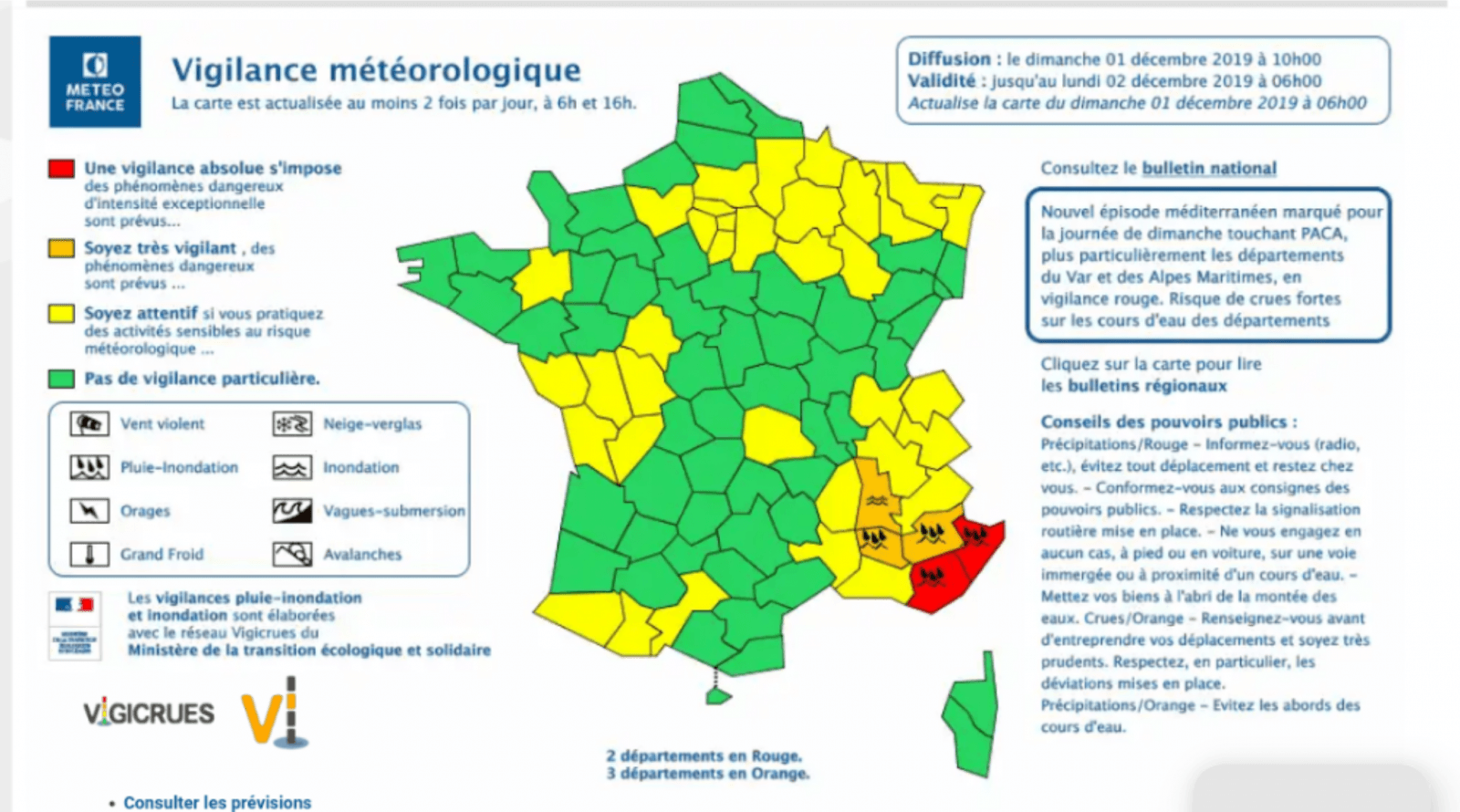 Image d'illustration pour Violentes intempéries dans le Sud-Est - le bilan