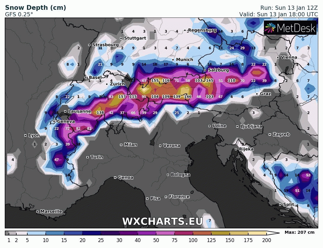 Image d'illustration pour Enneigement record dans les Alpes suisses et autrichiennes