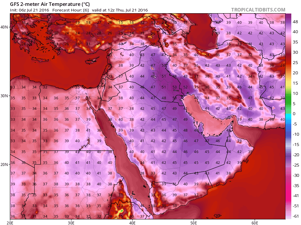Image d'illustration pour Chaleur historique dans le golfe Persique : jusqu'à 54°C ! 