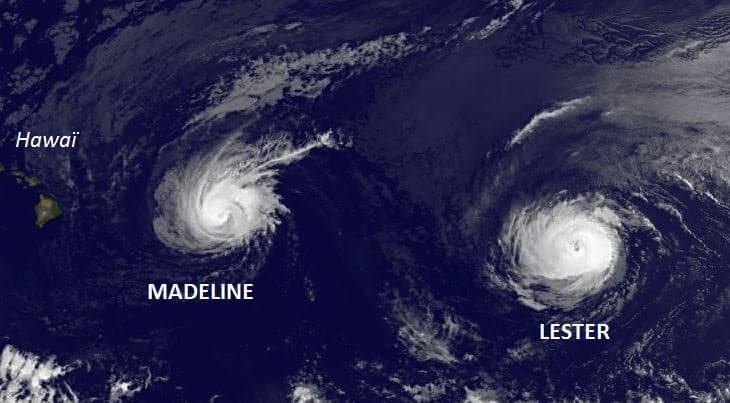 Image d'illustration pour Les ouragans Madeline et Lester menacent Hawaï