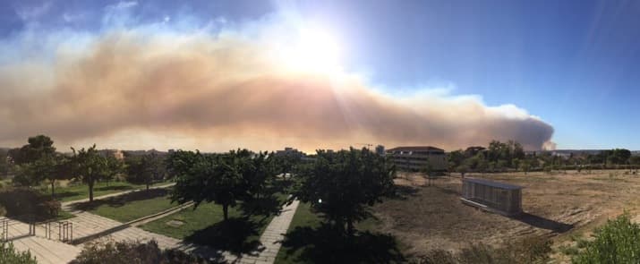 Image d'illustration pour Les vents forts attisent de violents incendies près de la Méditerranée