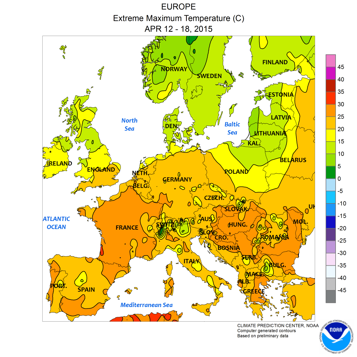 Image d'illustration pour Une douceur généralisée à l'Europe