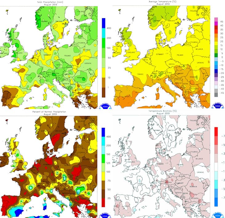 Image d'illustration pour Bilan météo d'août 2013 en Europe