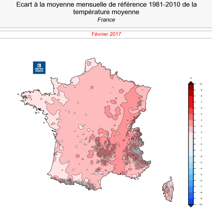 Image d'illustration pour Février 2017 parmi les 10 plus doux depuis 1900