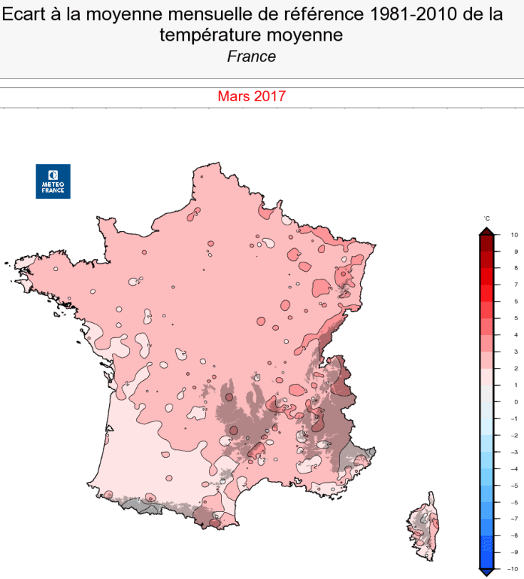 Image d'illustration pour Bilan cartographié du mois de mars 2017
