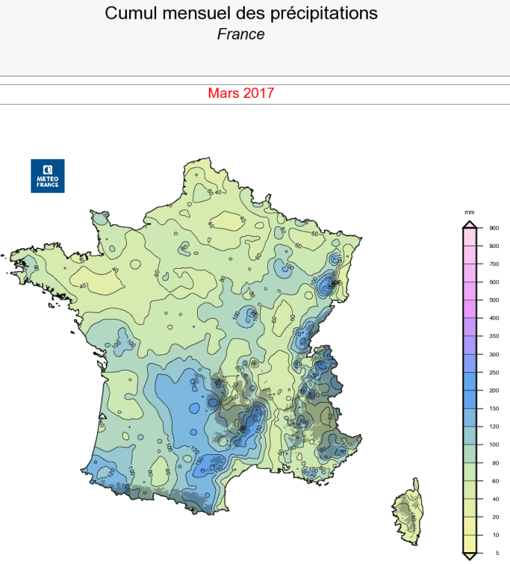 Image d'illustration pour Bilan cartographié du mois de mars 2017