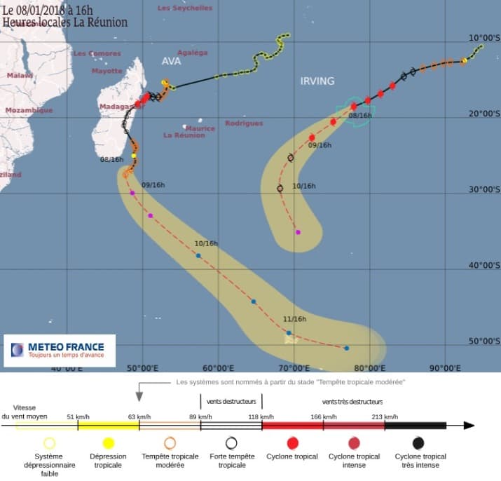 Image d'illustration pour Intempéries à La Réunion en marge des cylcones Ava & Irving