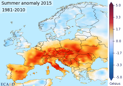 Image d'illustration pour 2015, seconde année la plus douce en Europe après 2014