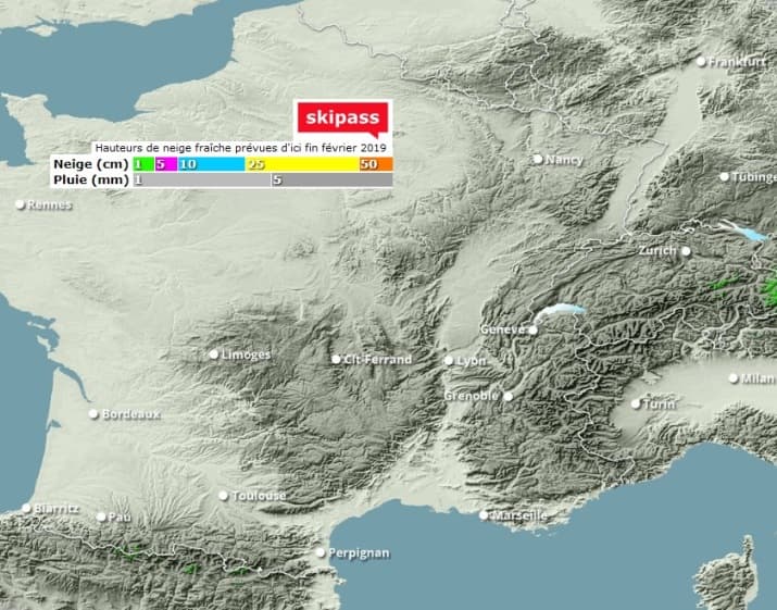 Image d'illustration pour Enneigement sur Pyrénées et Alpes & vacances de février