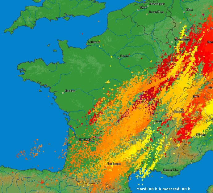 Image d'illustration pour Orages violents au Sud et à l'Est - vigilance