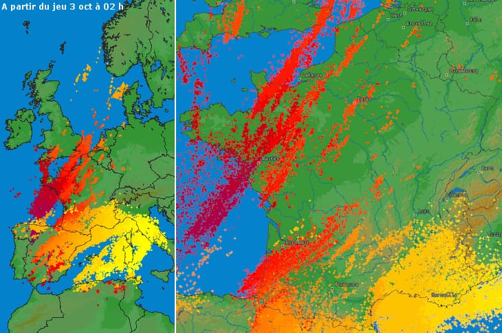 Image d'illustration pour Nombreux orages en France (Normandie - Sud Ouest - Sud Est)