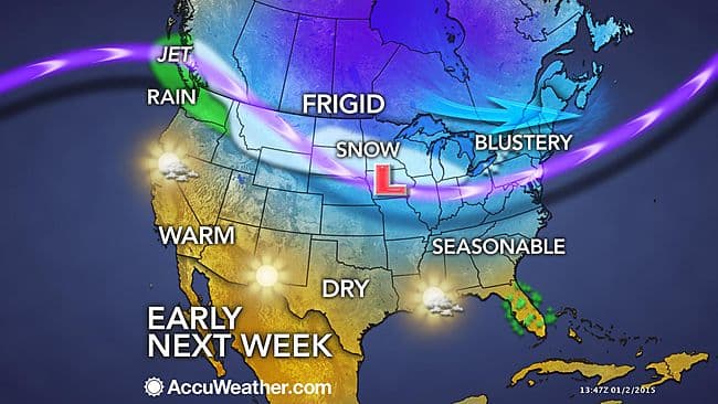 Image d'illustration pour Vortex polaire : neige et froid entre Canada et Etats-Unis