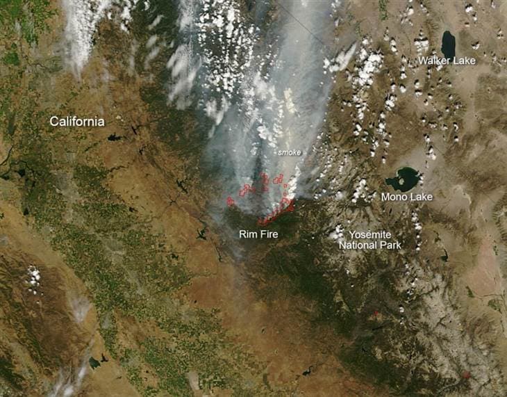 Image d'illustration pour Sécheresse et incendie en Californie (parc Yosemite)
