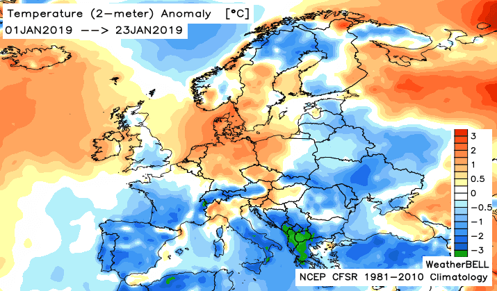 Image d'illustration pour Janvier 2019 enfin plus froid que la normale ? 