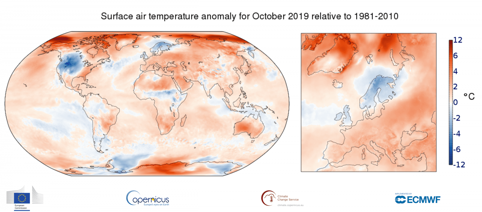 Image d'illustration pour Nouveau record de température mondiale en octobre 2019