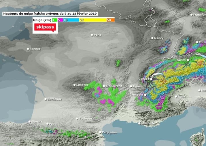 Image d'illustration pour Enneigement sur Pyrénées et Alpes & vacances de février