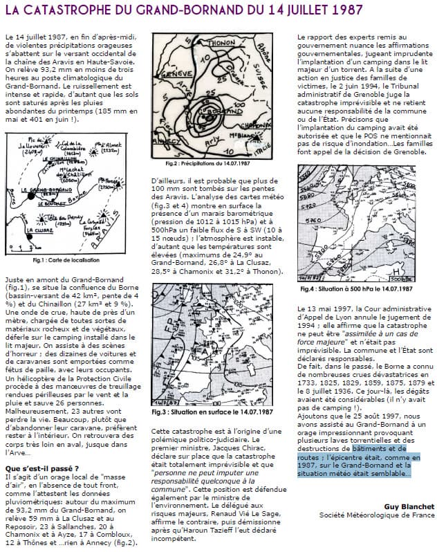 Image d'illustration pour Orage diluvien & crue éclair meurtrière au Grand Bornand le 14 juillet 1987