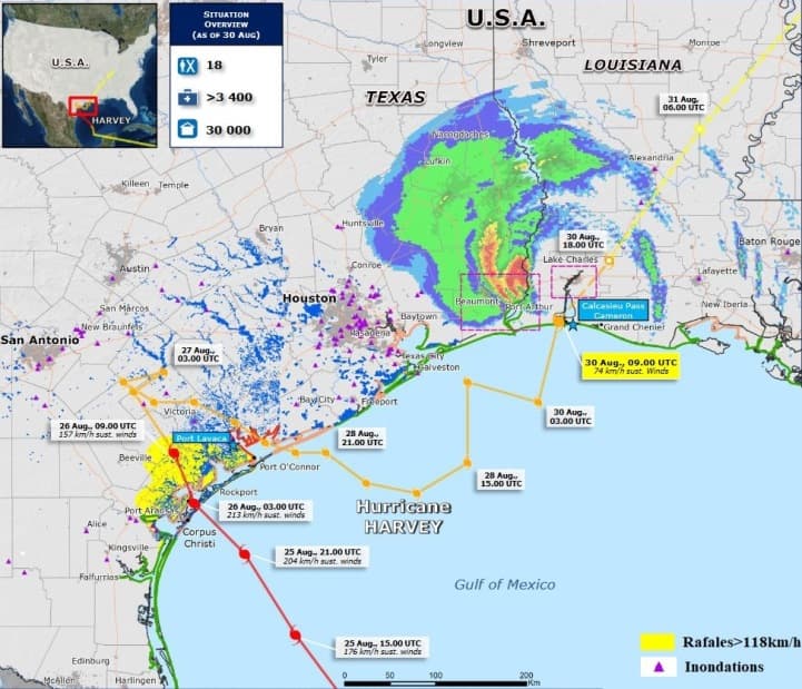 Image d'illustration pour Cyclone Harvey aux Etats-Unis : inondations catastrophiques