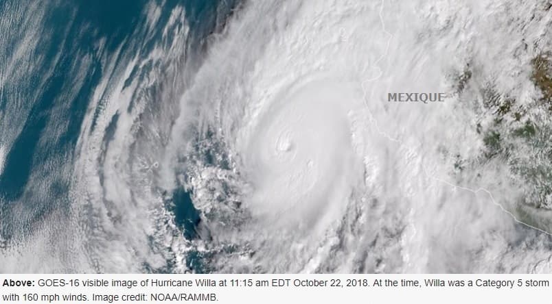Image d'illustration pour Ouragan Willa du Pacifique au Mexique