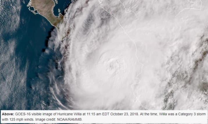 Image d'illustration pour Ouragan Willa du Pacifique au Mexique