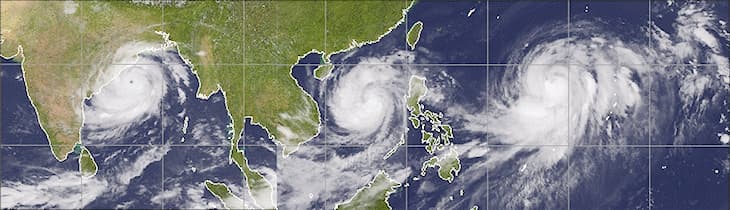 Image d'illustration pour Cyclones Phailin, Nari et Wipha