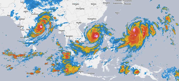 Image d'illustration pour Cyclones Phailin, Nari et Wipha