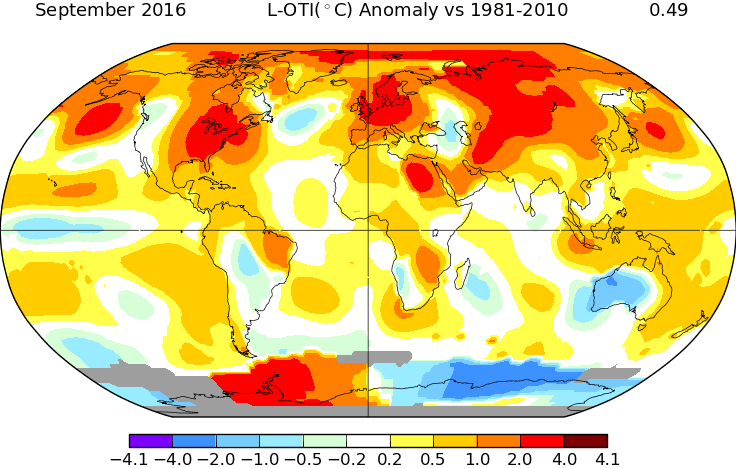 Image d'illustration pour Record de douceur dans le Monde en septembre selon la NASA