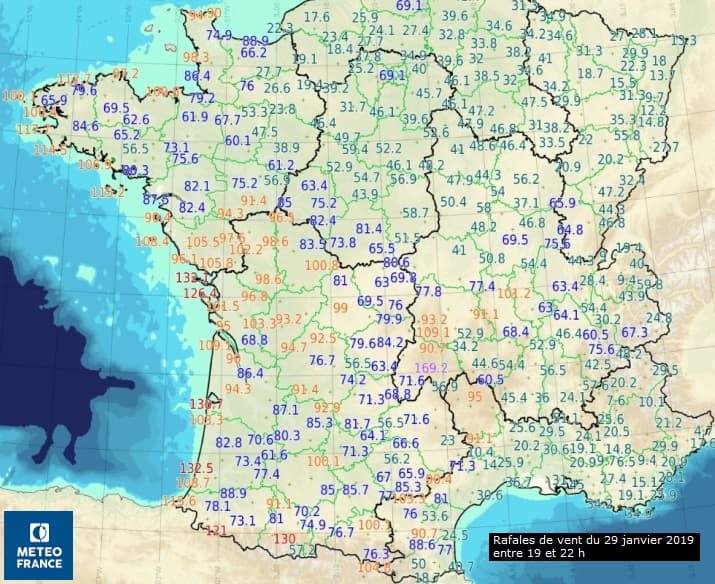 Image d'illustration pour Neige et vent au passage de la tempête Gabriel