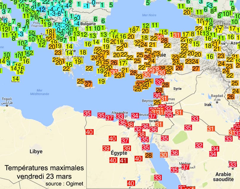 Image d'illustration pour Fortes chaleurs et tempête de sable sur l'Est de la Méditerranée