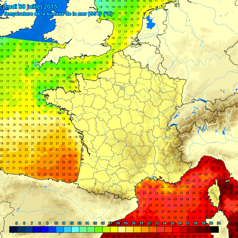 Image d'illustration pour Météo des plages - Température de l'eau - Manche Atlantique Méditerranée 