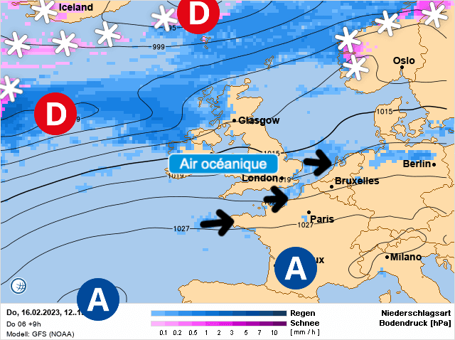 Carte de prévisions d'europe du Jeudi 16 février 2023