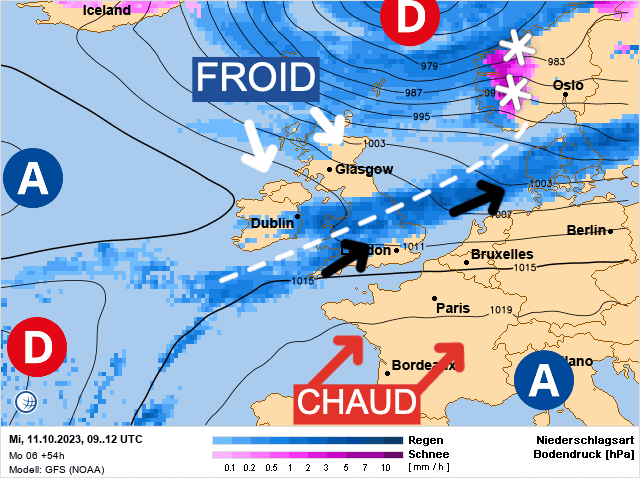 Carte de prévisions d'europe du Mercredi 11 octobre 2023