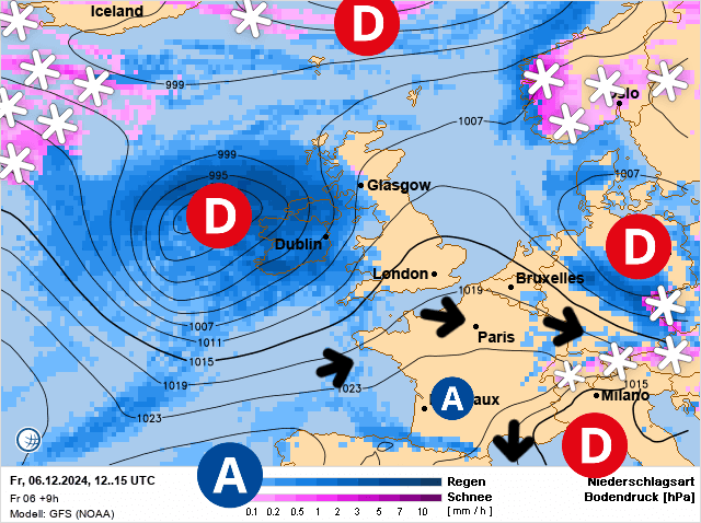 Carte de prévisions d'europe du Vendredi 6 décembre 2024
