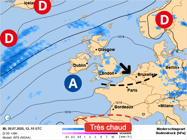 Carte de prévisions d'europe du Mercredi 9 juillet 2025