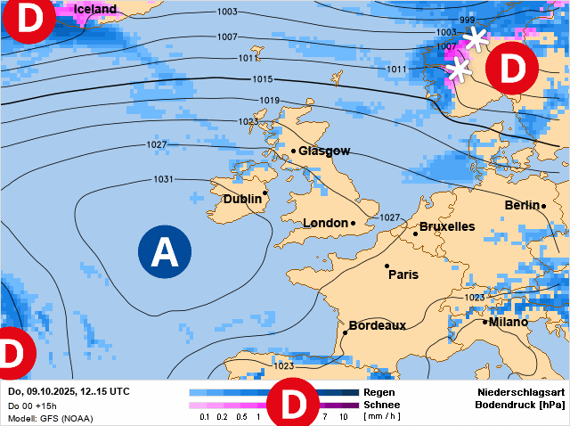 Carte de prévisions d'europe du Jeudi 9 octobre 2025