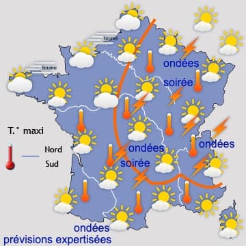 Sec et chaud jusqu'à vendredi, puis risque d'orages
